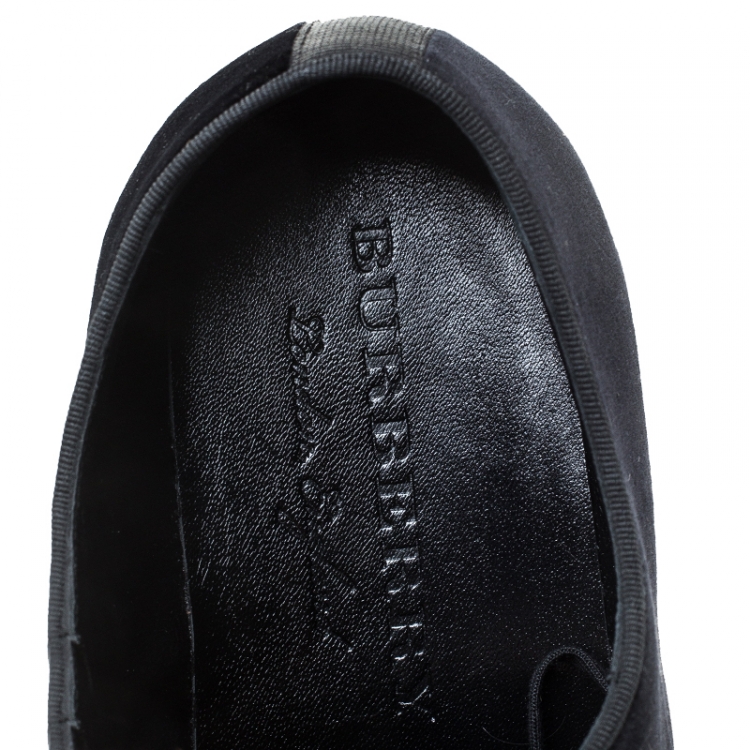 Pre Owned Burberry Black Velvet Menning Derby Size 44.5