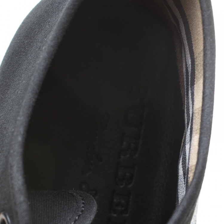 Pre Owned Burberry Black Canvas Kingly High Top Sneakers Size 43.5