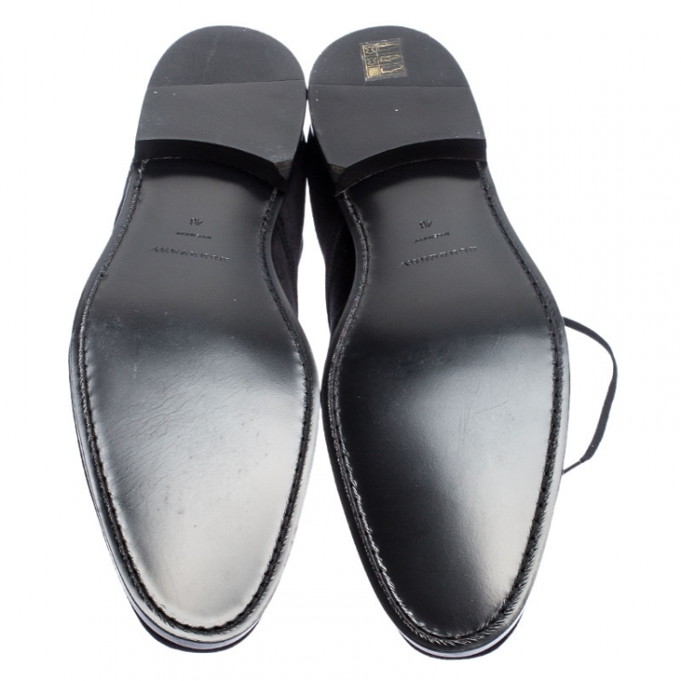 Pre Owned Burberry Black Velvet Lace Up Oxfords Size 46