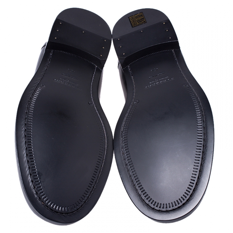 Pre Owned Burberry Black Leather Bedmont Penny Loafers Size 45.5