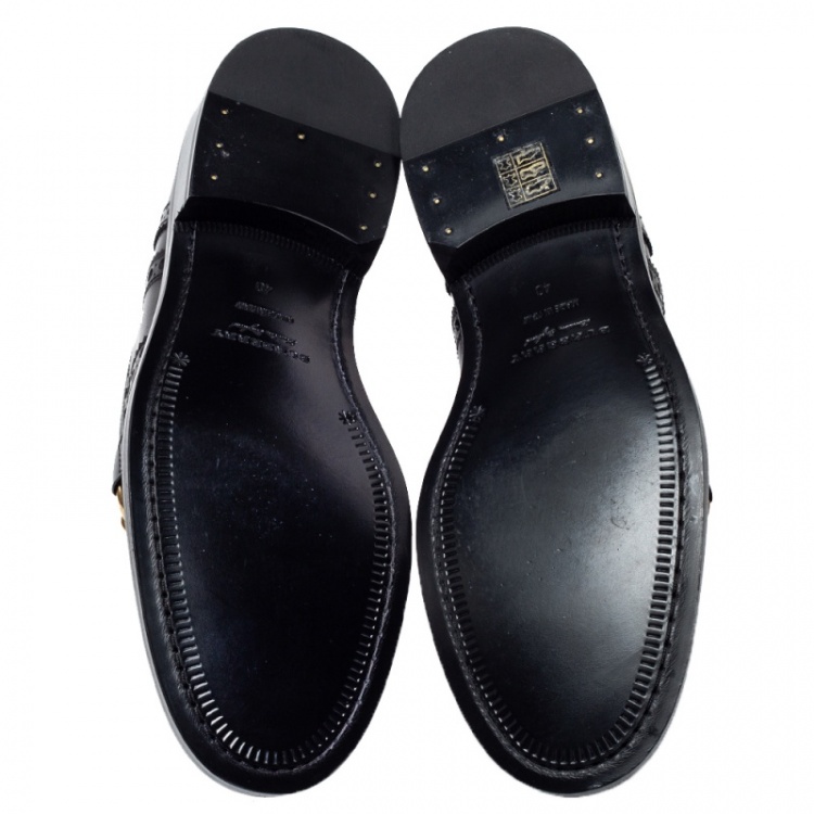 Pre Owned Burberry Black Brogue Leather Barksby Ankle Boots Size 40