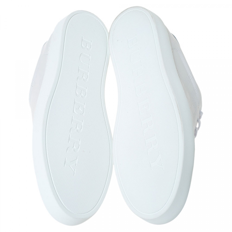 مملوكة مسبقًا Burberry White Leather Westford Low Top Sneakers Size 41