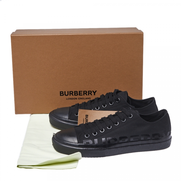Pre Owned Burberry Black Canvas Larkhall Low Top Sneakers Size 41