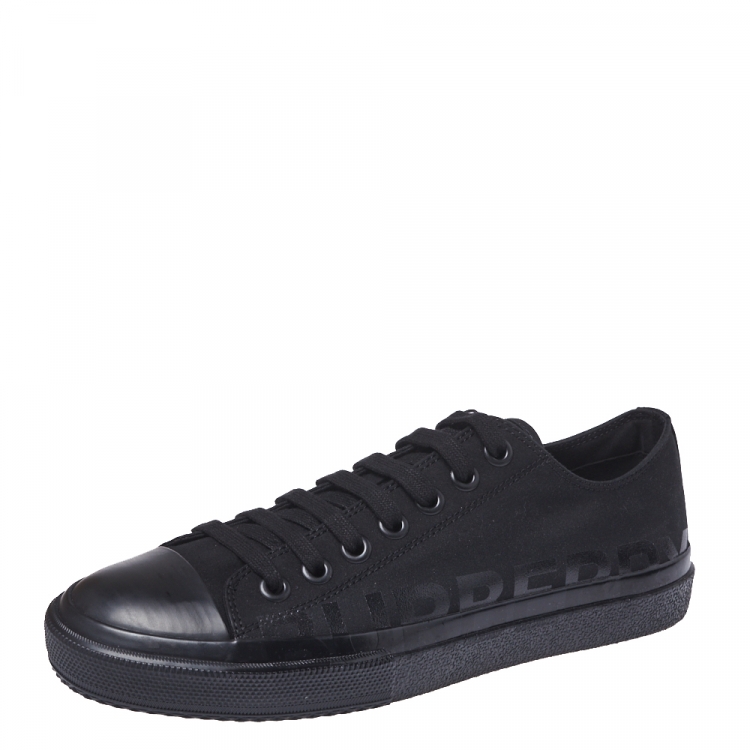 Pre Owned Burberry Black Canvas Larkhall Low Top Sneakers Size 41