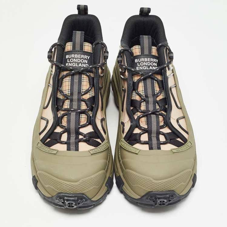 Pre Owned Burberry Nylon and Rubber Arthur Low Top Sneakers Size 45