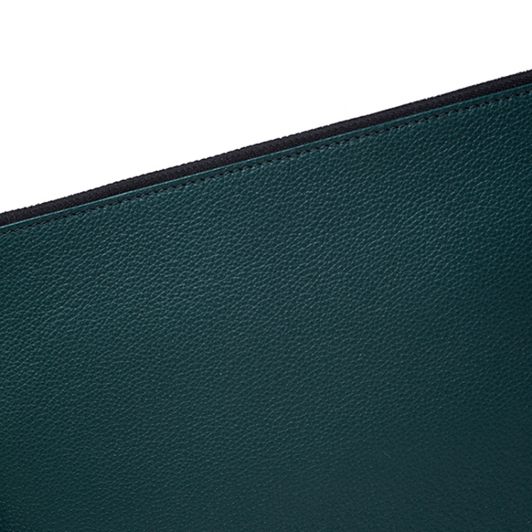 Pre Owned Burberry Green Leather Document Holder