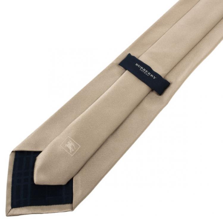 Pre Owned Burberry Gold Silk Tie