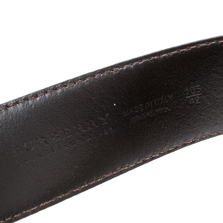 Pre Owned Burberry Beige Haymarket Check Coated Canvas Belt 105cm