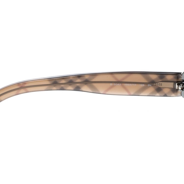 Pre Owned Burberry Brown Gradient B 3043 Shield Sunglasses