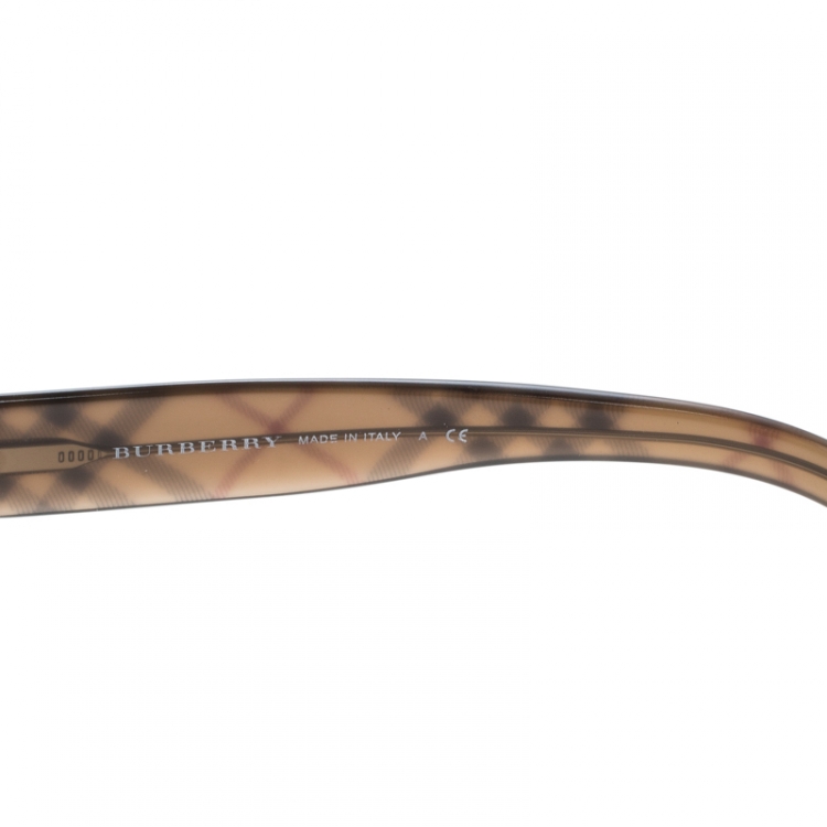 Pre Owned Burberry Brown Gradient B 3043 Shield Sunglasses
