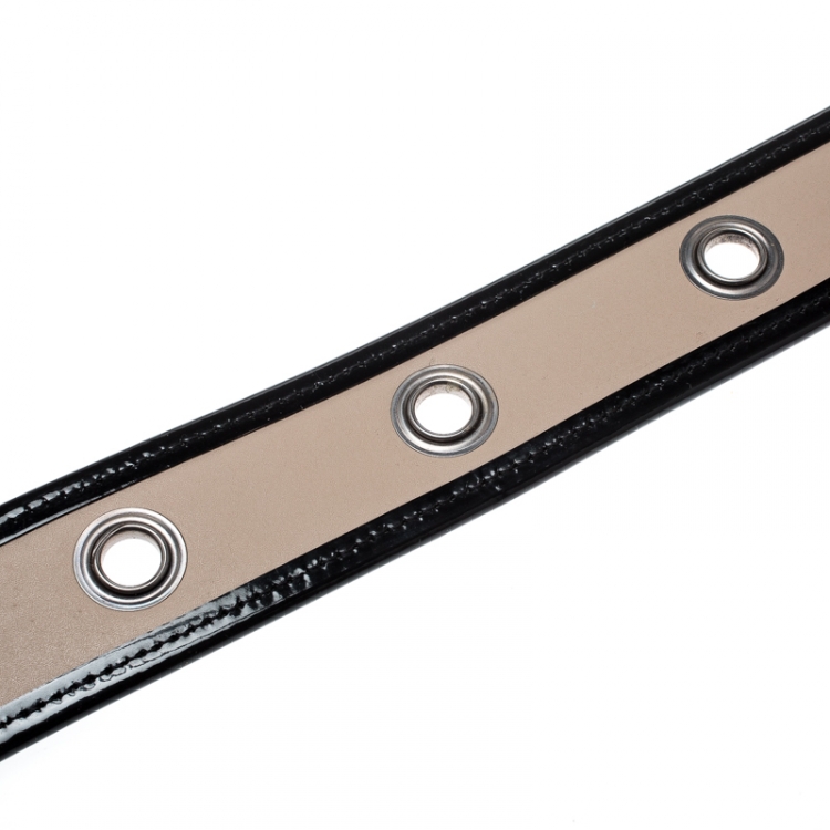 Pre Owned Burberry Beige/Black Nova Check PVC and Leather Belt 90CM