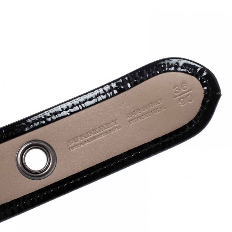 Pre Owned Burberry Beige/Black Nova Check PVC and Leather Belt 90CM