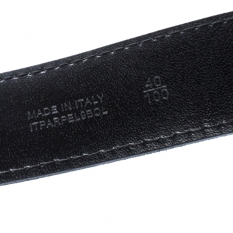 Pre Owned Burberry Black Beat Check PVC Belt 100cm