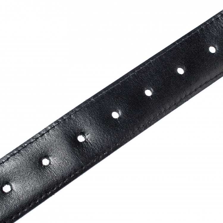 Pre Owned Burberry Black Beat Check PVC Belt 100cm