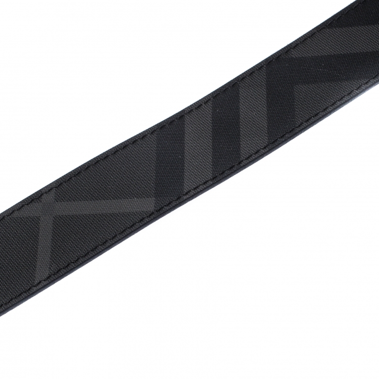 Pre Owned Burberry Black Beat Check PVC Belt 100cm