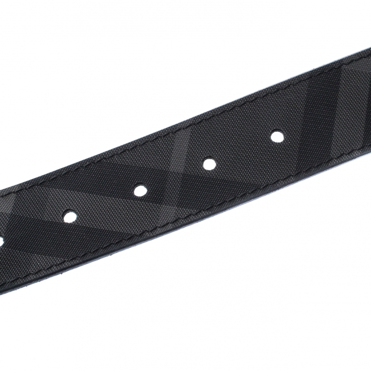 Pre Owned Burberry Black Beat Check PVC Belt 100cm