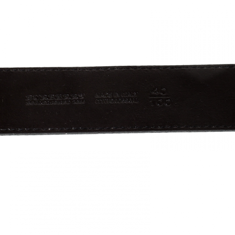 Pre Owned Burberry Beige Nova Check PVC Logo Plague Belt 100CM
