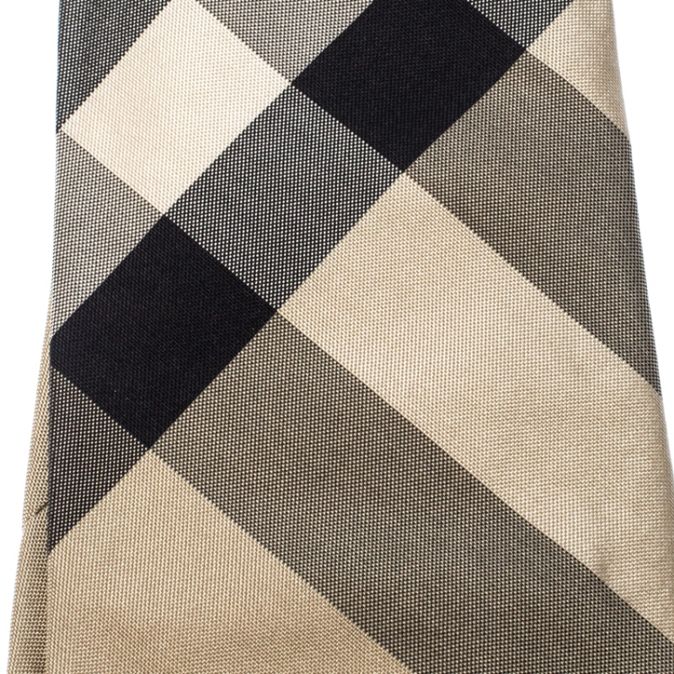 Pre Owned Burberry Beige House Check Silk Classic Cut Tie