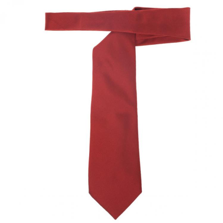 Pre Owned Burberry Red Silk Tie