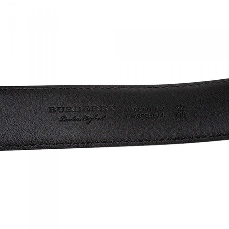 Pre Owned Burberry Black Beat Check PVC George Belt 100CM