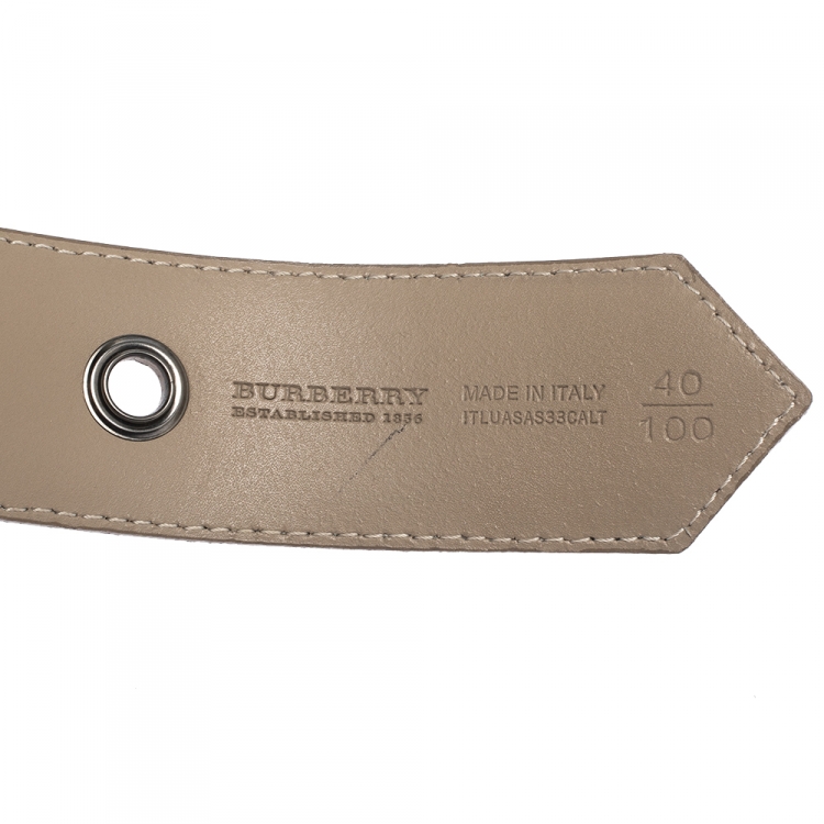 Pre Owned Burberry Nova Check Coated Canvas Eyelet Buckle Belt 100CM