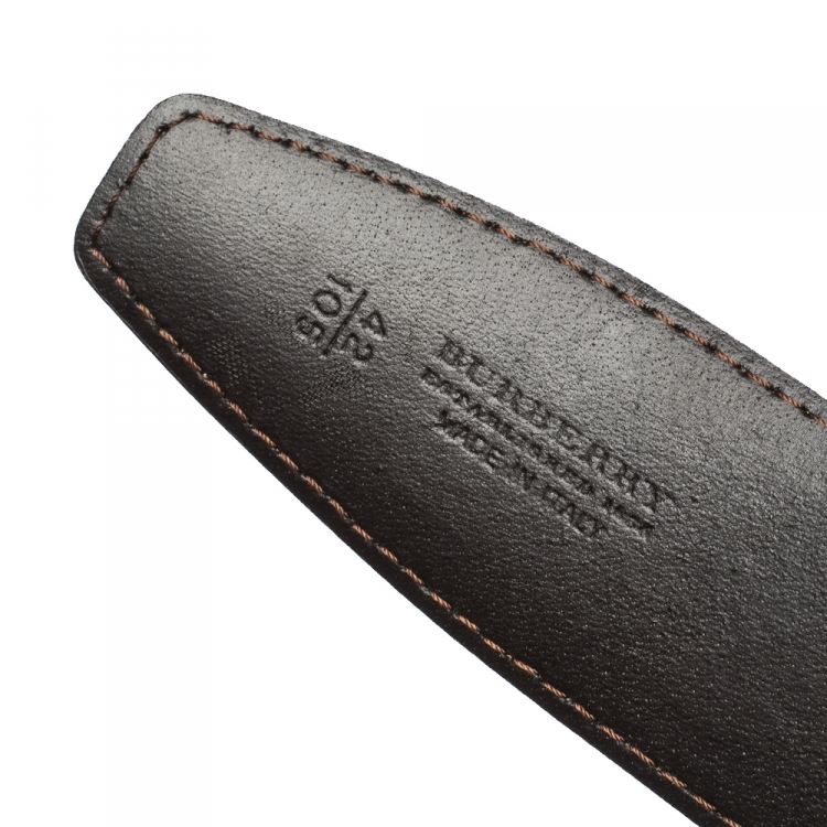 Pre Owned Burberry Brown/Beige Fabric and PVC Belt 105CM