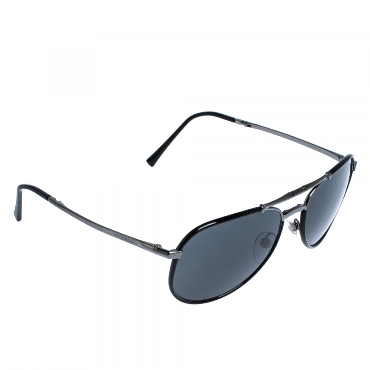 burberry black aviator sunglasses