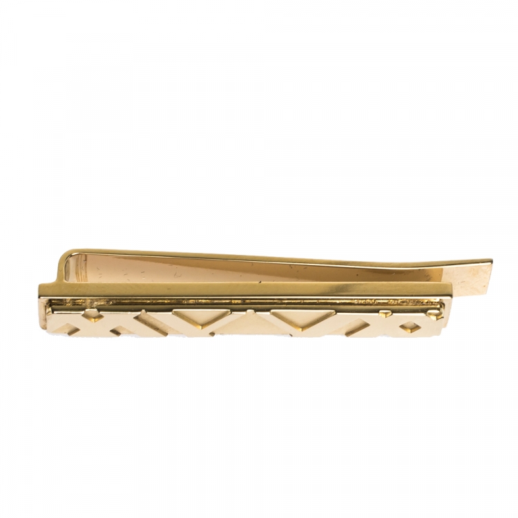 Burberry Logo-engraved Tie Bar In Gold, ModeSens
