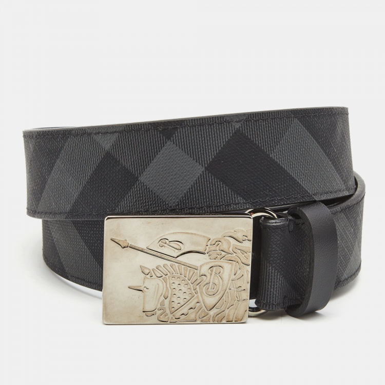 Checked Belt in Grey - Burberry
