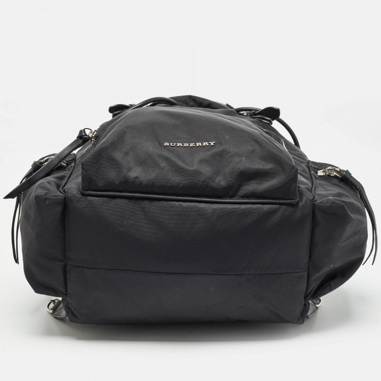 Pre Owned Burberry Black Nylon Drawstring Backpack 