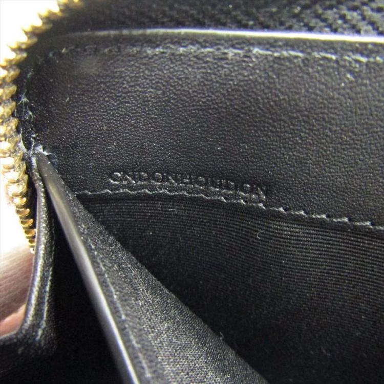 Pre Owned Burberry Chocolate/Black London Check Canvas Zip Around Wallet