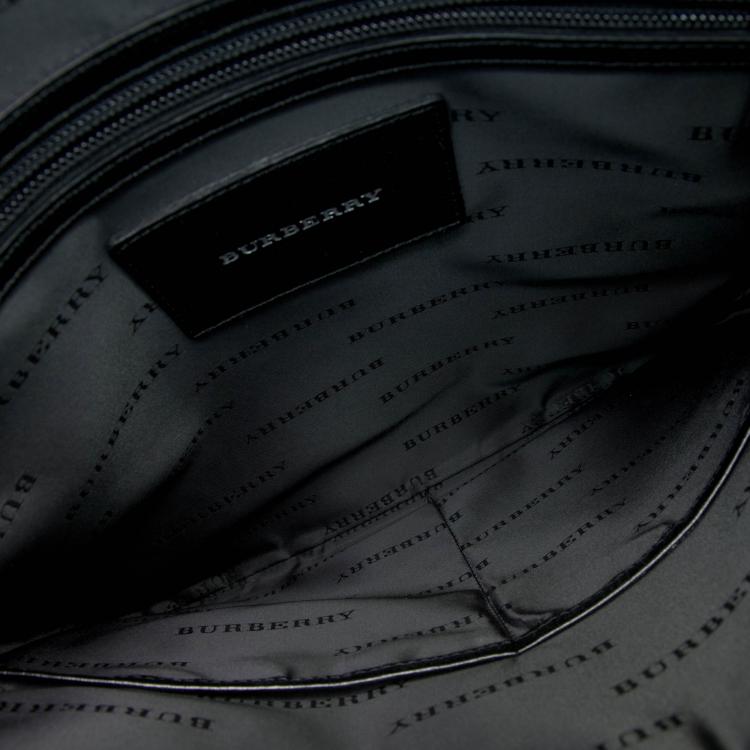 Pre Owned Burberry Black Canvas/Leather Messenger Bag