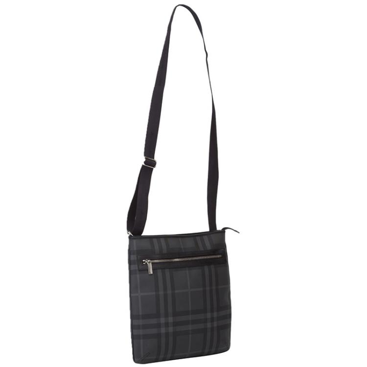 Burberry Black/Grey Check PVC Messenger Bag Burberry | TLC