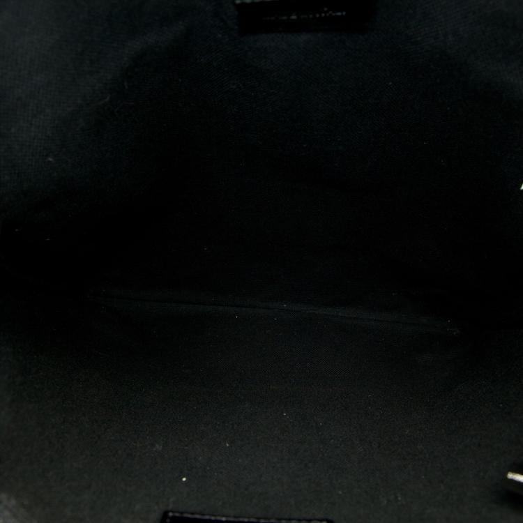Pre Owned Burberry Black/Grey Check PVC Messenger Bag