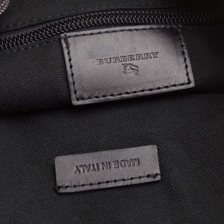 Pre Owned Burberry Black/Grey Check PVC Messenger Bag