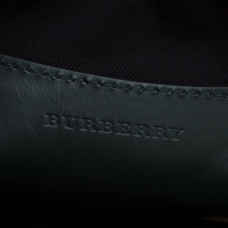 Pre Owned Burberry Multicolor Archive Print Canvas and Leather Pouch