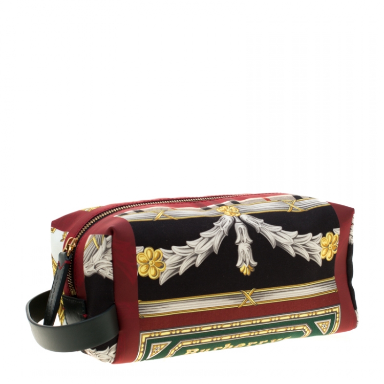 Pre Owned Burberry Multicolor Archive Print Canvas and Leather Pouch