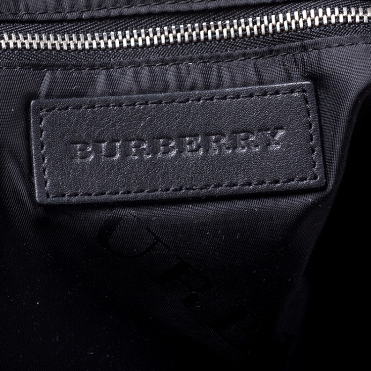 Pre Owned Burberry Black Leather Lock Messenger Bag