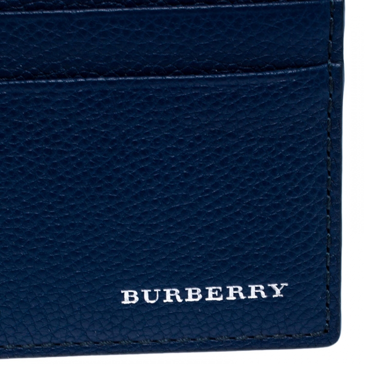 Pre Owned Burberry Blue Leather Sandon Card Holder