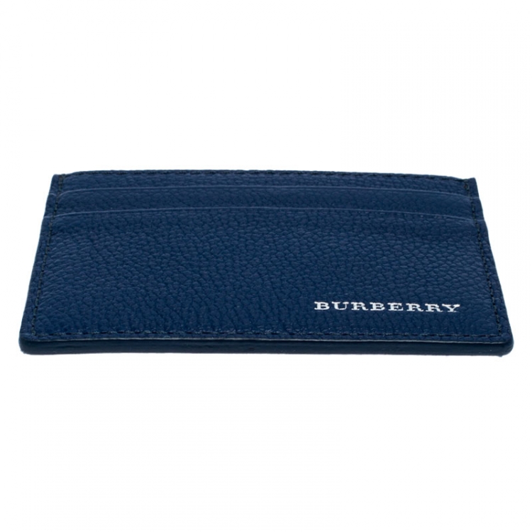 Pre Owned Burberry Blue Leather Sandon Card Holder