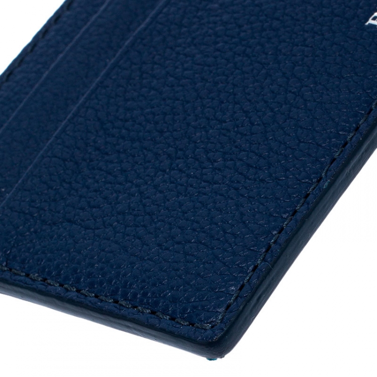 Pre Owned Burberry Blue Leather Sandon Card Holder
