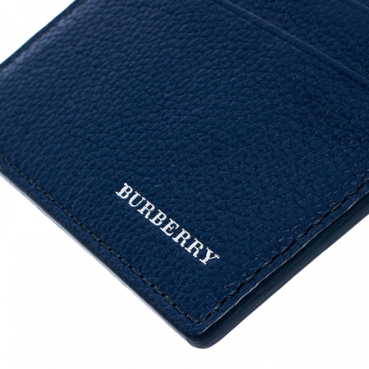 Pre Owned Burberry Blue Leather Sandon Card Holder