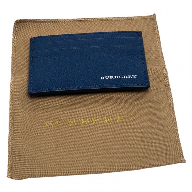 Pre Owned Burberry Blue Leather Sandon Card Holder