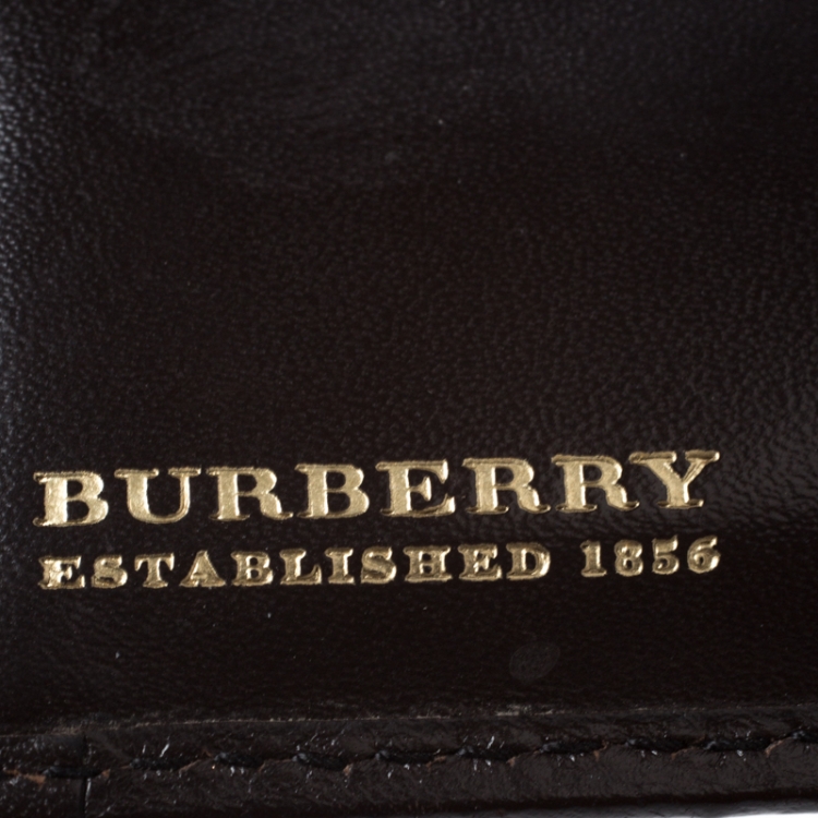 Pre Owned Burberry Beige/Brown Haymarket Check Coated Canvas Bifold Wallet