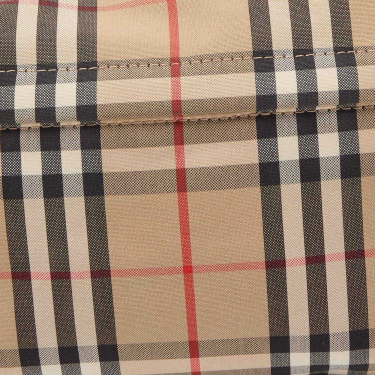 Pre Owned Burberry Beige/Black Vintage Check Fabric and Leather Sonny Bum Bag