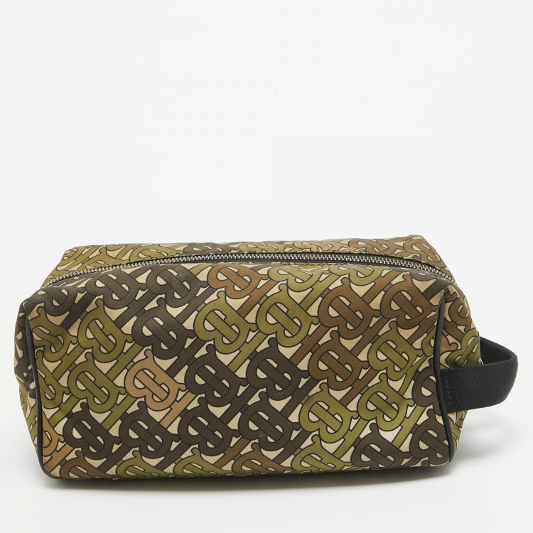 Pre Owned Burberry Black/Multicolor TB Nylon Pouch