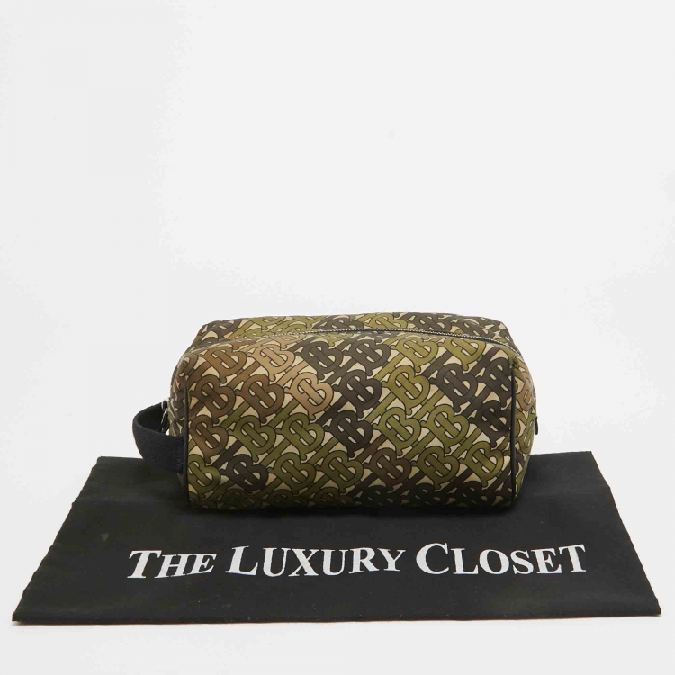 Pre Owned Burberry Black/Multicolor TB Nylon Pouch