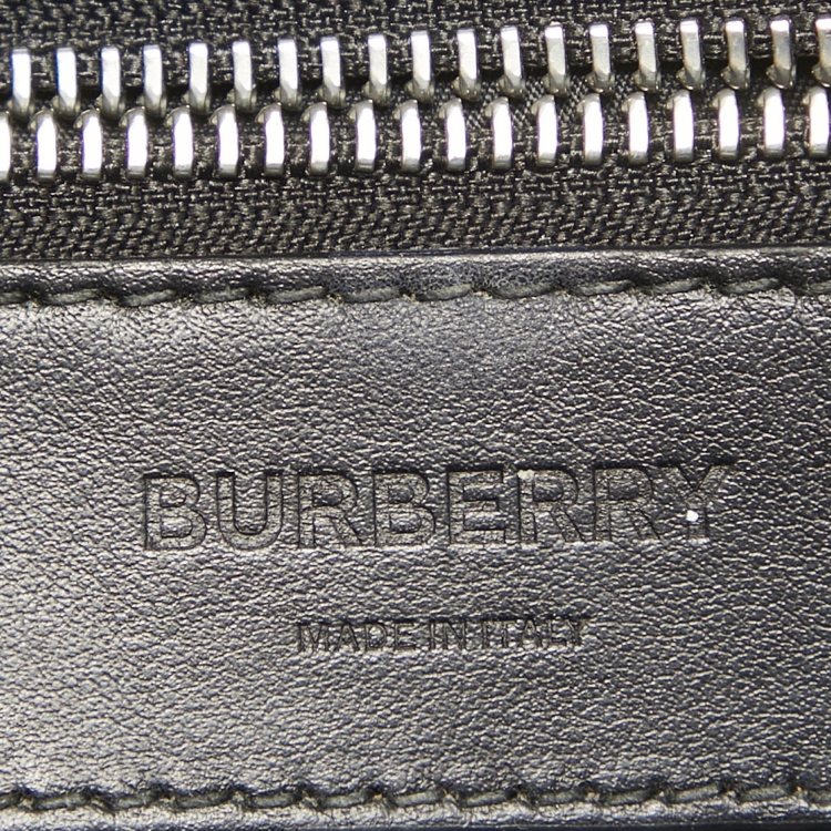 Pre Owned Burberry Black/Multicolor TB Nylon Pouch