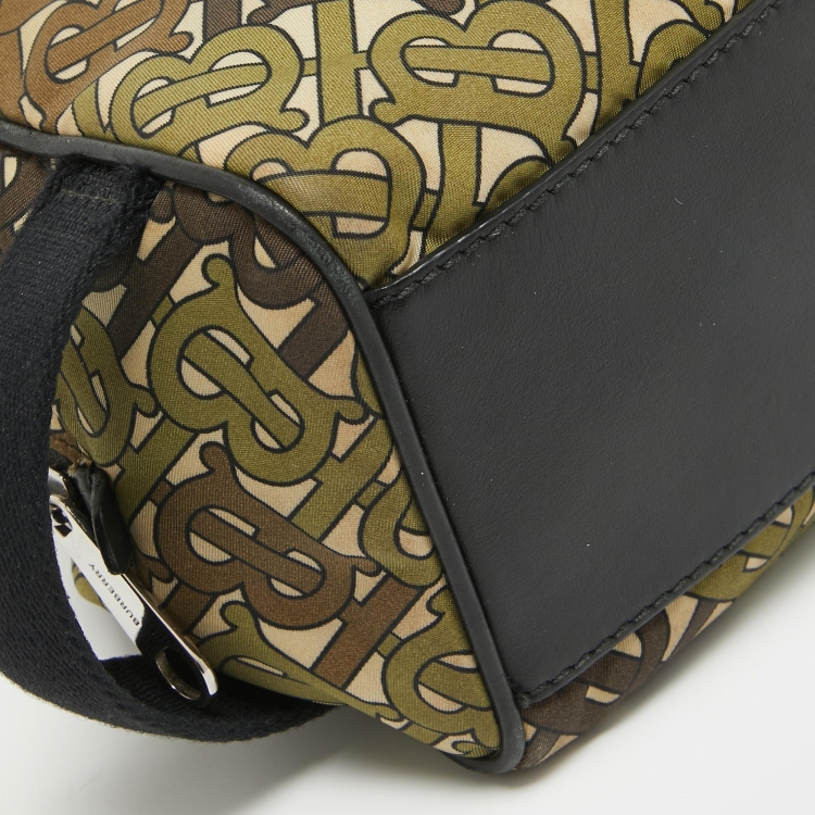 Pre Owned Burberry Black/Multicolor TB Nylon Pouch