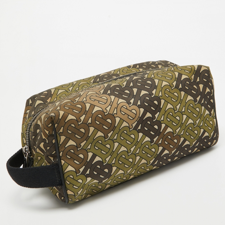 Pre Owned Burberry Black/Multicolor TB Nylon Pouch